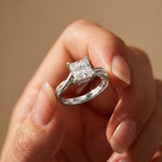 2 Ct Princess Cut Moissanite Promise Ring for Women White