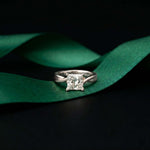 2 Ct Princess Cut Moissanite Promise Ring for Women White