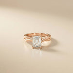2 Ct Radiant Cut Moissanite Solitaire Engagement Ring Rose Gold