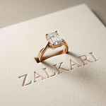 2 Ct Radiant Cut Moissanite Solitaire Engagement Ring Rose Gold