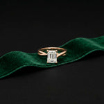 2 Ct Radiant Cut Moissanite Solitaire Engagement Ring Rose Gold