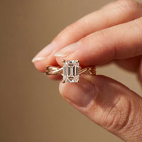 2 Ct Radiant Cut Moissanite Solitaire Engagement Ring Rose Gold