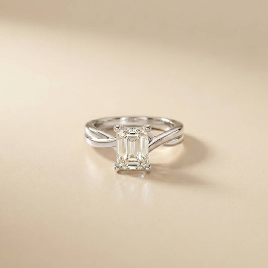 2 Ct Radiant Cut Moissanite Solitaire Engagement Ring