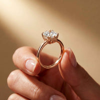 2.4 Ct Asscher Cut Moissanite Hidden Halo Engagement Ring