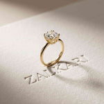 2.4 Ct Asscher Cut Moissanite Hidden Halo Engagement Ring