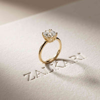 2.4 Ct Asscher Cut Moissanite Hidden Halo Engagement Ring