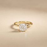 2.4 Ct Asscher Cut Moissanite Hidden Halo Engagement Ring