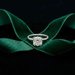 2.4 Ct Asscher Cut Moissanite Hidden Halo Engagement Ring