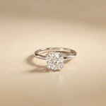 2.4 Ct Asscher Cut Moissanite Hidden Halo Engagement Ring