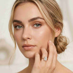 2.5 Ct Emerald Moissanite Floating Solitaire Engagement Ring