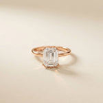2.5 Ct Emerald Moissanite Floating Solitaire Engagement Ring