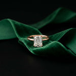 2.5 Ct Emerald Moissanite Floating Solitaire Engagement Ring