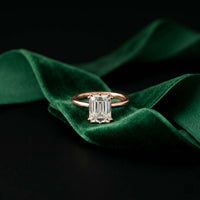 2.5 Ct Emerald Moissanite Floating Solitaire Engagement Ring