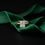 2.5 Ct Emerald Moissanite Floating Solitaire Engagement Ring