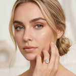 2.5 Ct Emerald Moissanite Floating Solitaire Engagement Ring
