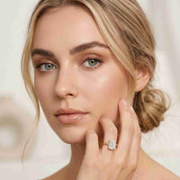 2.5 Ct Emerald Moissanite Floating Solitaire Engagement Ring