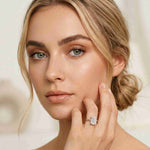 2.5 Ct Emerald Moissanite Floating Solitaire Engagement Ring