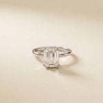 2.5 Ct Emerald Moissanite Floating Solitaire Engagement Ring