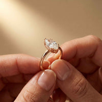 2.06 Ct Marquise Moissanite Pavé Wrap Engagement Ring