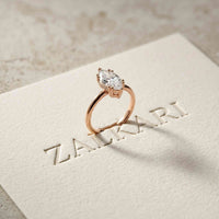 2.06 Ct Marquise Moissanite Pavé Wrap Engagement Ring