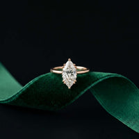 2.06 Ct Marquise Moissanite Pavé Wrap Engagement Ring