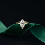 2.06 Ct Marquise Moissanite Pavé Wrap Engagement Ring