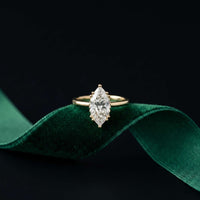 2.06 Ct Marquise Moissanite Pavé Wrap Engagement Ring