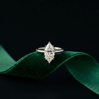 2.06 Ct Marquise Moissanite Pavé Wrap Engagement Ring
