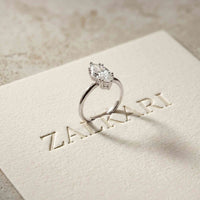 2.06 Ct Marquise Moissanite Pavé Wrap Engagement Ring
