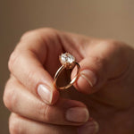 2.04 Ct Oval Moissanite Pavé Basket Setting Engagement Ring