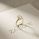 2.04 Ct Oval Moissanite Pavé Basket Setting Engagement Ring