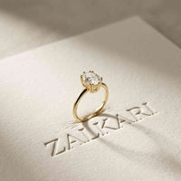 2.04 Ct Oval Moissanite Pavé Basket Setting Engagement Ring