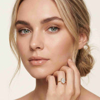 2.04 Ct Oval Moissanite Pavé Basket Setting Engagement Ring