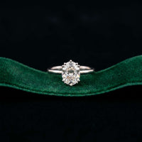 2.04 Ct Oval Moissanite Pavé Basket Setting Engagement Ring