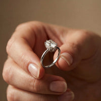 2.04 Ct Oval Moissanite Pavé Basket Setting Engagement Ring