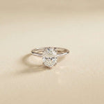 2.04 Ct Oval Moissanite Pavé Basket Setting Engagement Ring
