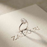 2.04 Ct Oval Moissanite Pavé Basket Setting Engagement Ring
