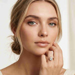2.04 Ct Pear Moissanite Side-Profile Sparkle Engagement Ring