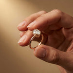 2.04 Ct Pear Moissanite Side-Profile Sparkle Engagement Ring