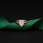 2.04 Ct Pear Moissanite Side-Profile Sparkle Engagement Ring