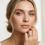 2.04 Ct Pear Moissanite Side-Profile Sparkle Engagement Ring