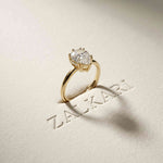 2.04 Ct Pear Moissanite Side-Profile Sparkle Engagement Ring