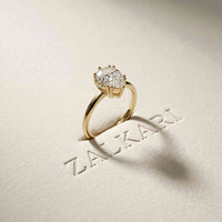 2.04 Ct Pear Moissanite Side-Profile Sparkle Engagement Ring