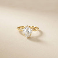 2.04 Ct Pear Moissanite Side-Profile Sparkle Engagement Ring