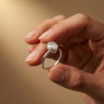 2.04 Ct Pear Moissanite Side-Profile Sparkle Engagement Ring