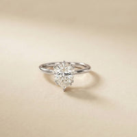 2.04 Ct Pear Moissanite Side-Profile Sparkle Engagement Ring
