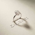2.04 Ct Pear Moissanite Side-Profile Sparkle Engagement Ring