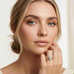 2.04 Ct Pear Moissanite Side-Profile Sparkle Engagement Ring