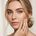 2.05 Ct Princess Moissanite Secret Halo Engagement Ring Gold