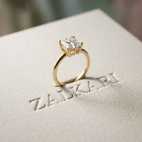 2.05 Ct Princess Moissanite Secret Halo Engagement Ring Gold